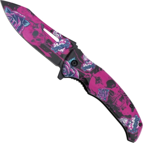 Foldekniv Nightmare Purple Skull