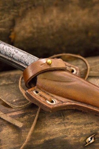 Cutthroat Knife & Holder Brown