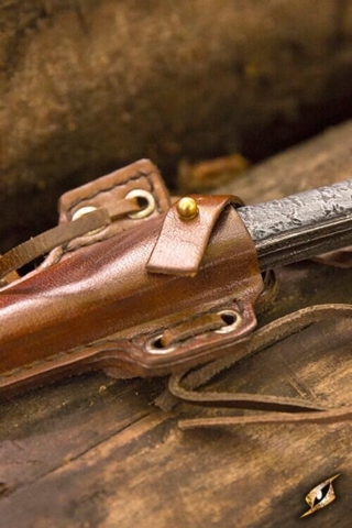 Cutthroat Knife & Holder Brown