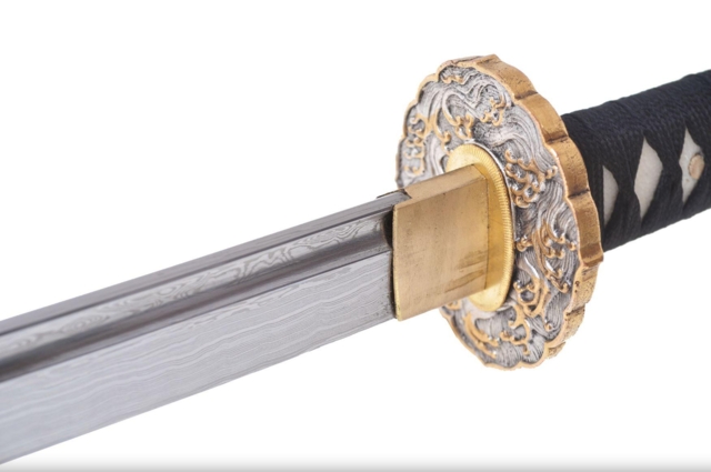 Katana Bushido Yamato, Damaskus Stål - Tsuba