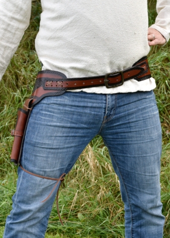 Western Revolver Bælte Med 1 Hylster