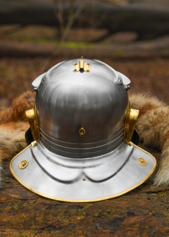 Battle Merchant, Imperial Gallic H-Hjelm, Stål, Augsburg - Bagside