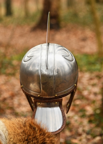 Battle Merchant, Late Roman Centurion Hjelm, Stål - Bagside